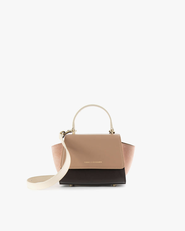 Sac ALEXIA NANO Colourblock Marlowe, vue de face, anse rigide et bandoulière amovible