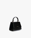 ALEXIA NANO bag in black naplak, three-quarter view, standing, top handle