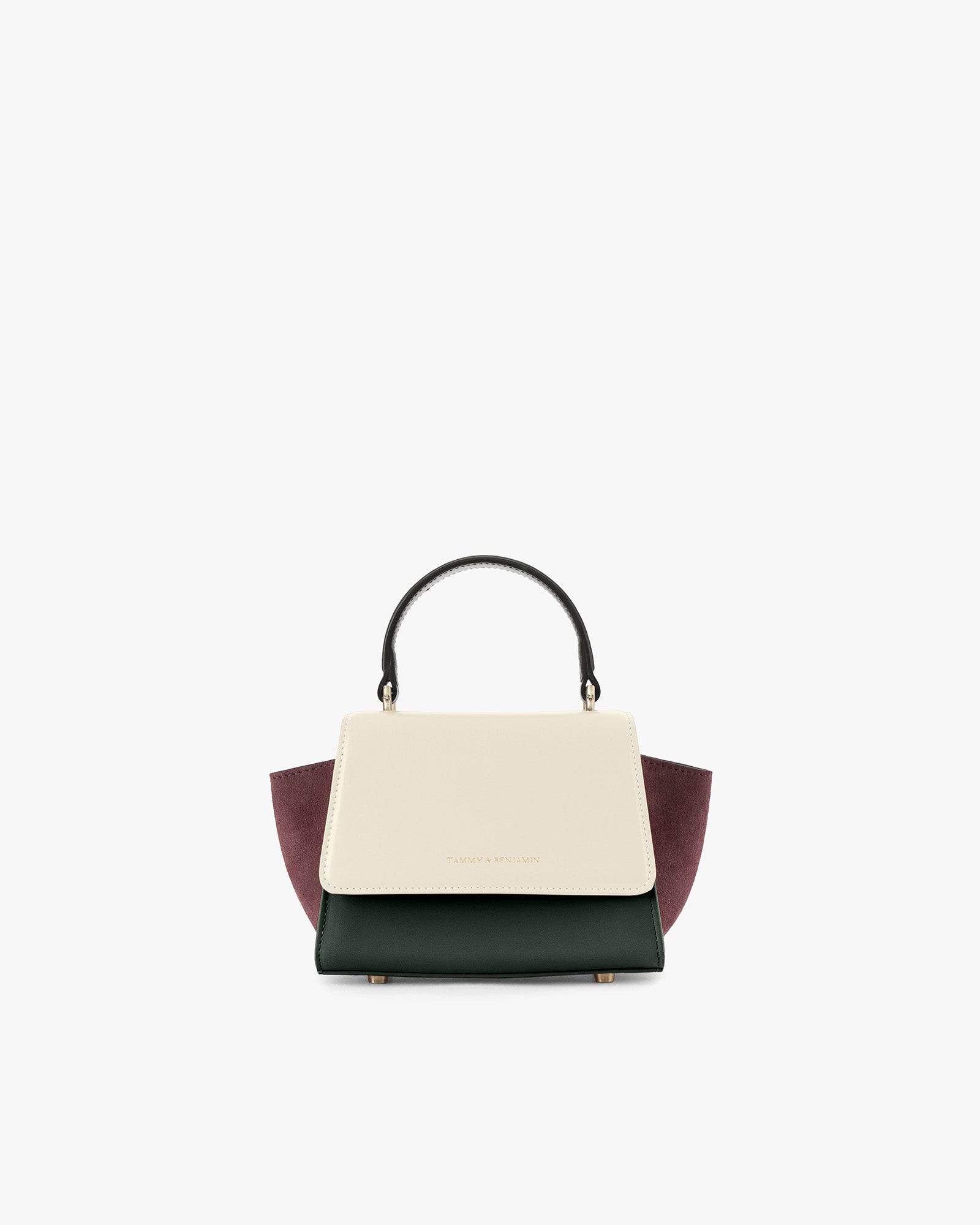 Sac ALEXIA NANO Colourblock Canopé vu de face, poignée rigide noire, ailes latérales déployées