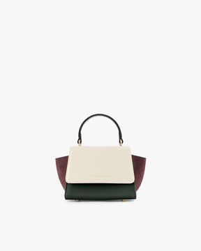 Sac ALEXIA NANO Colourblock Canopé vu de face, poignée rigide noire, ailes latérales déployées
