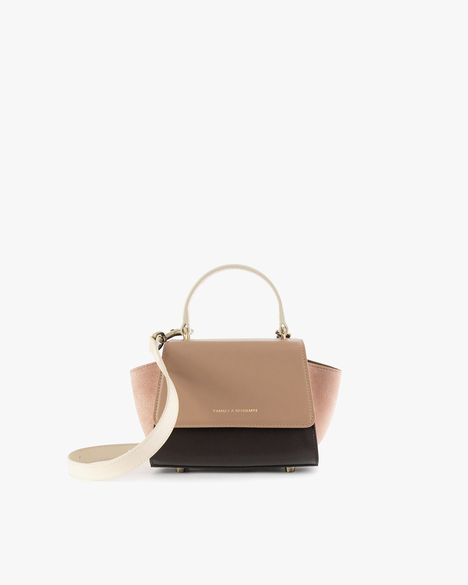 Sac ALEXIA NANO Colourblock Marlowe, vue de face, anse rigide et bandoulière amovible