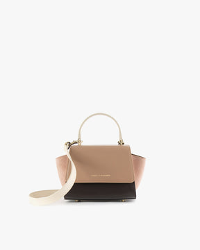 Sac ALEXIA NANO Colourblock Marlowe, vue de face, anse rigide et bandoulière amovible