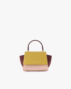 Sac ALEXIA NANO Colourblock Vesper, vue de face, posé, avec poignée rigide et ailes latérales déployées