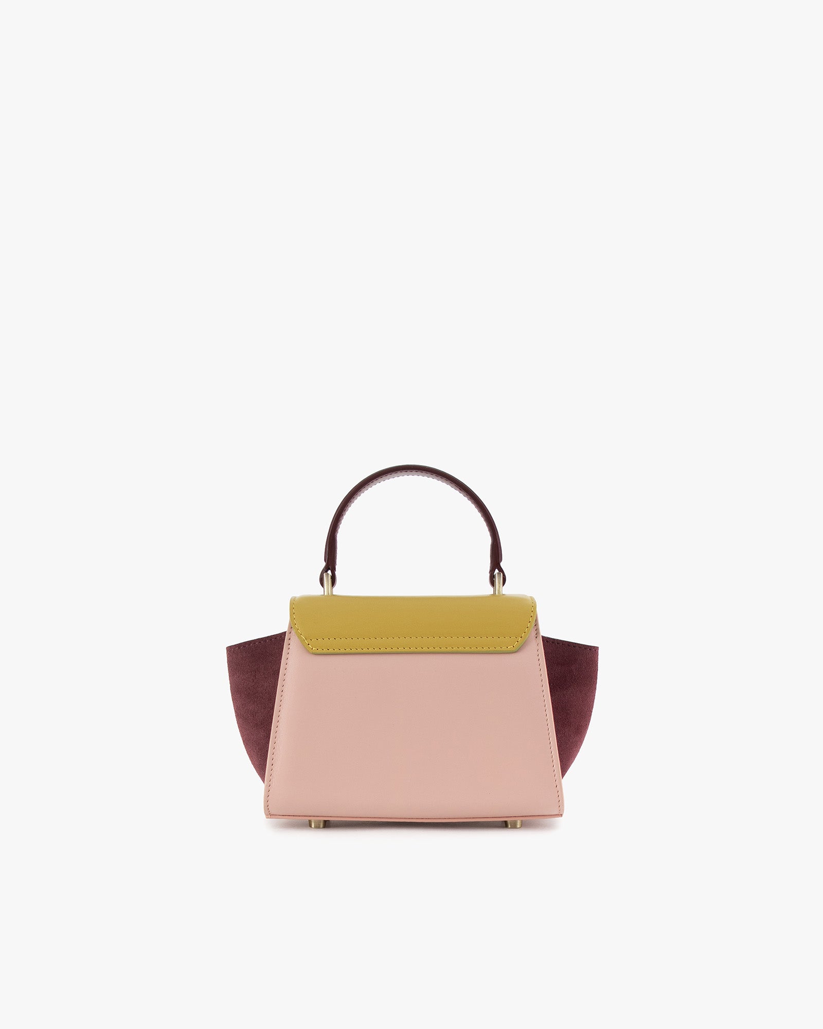 Sac ALEXIA NANO Colourblock Vesper, vue de face, poignée rigide, posé sur fond blanc