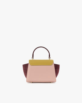 Sac ALEXIA NANO Colourblock Vesper, vue de face, poignée rigide, posé sur fond blanc