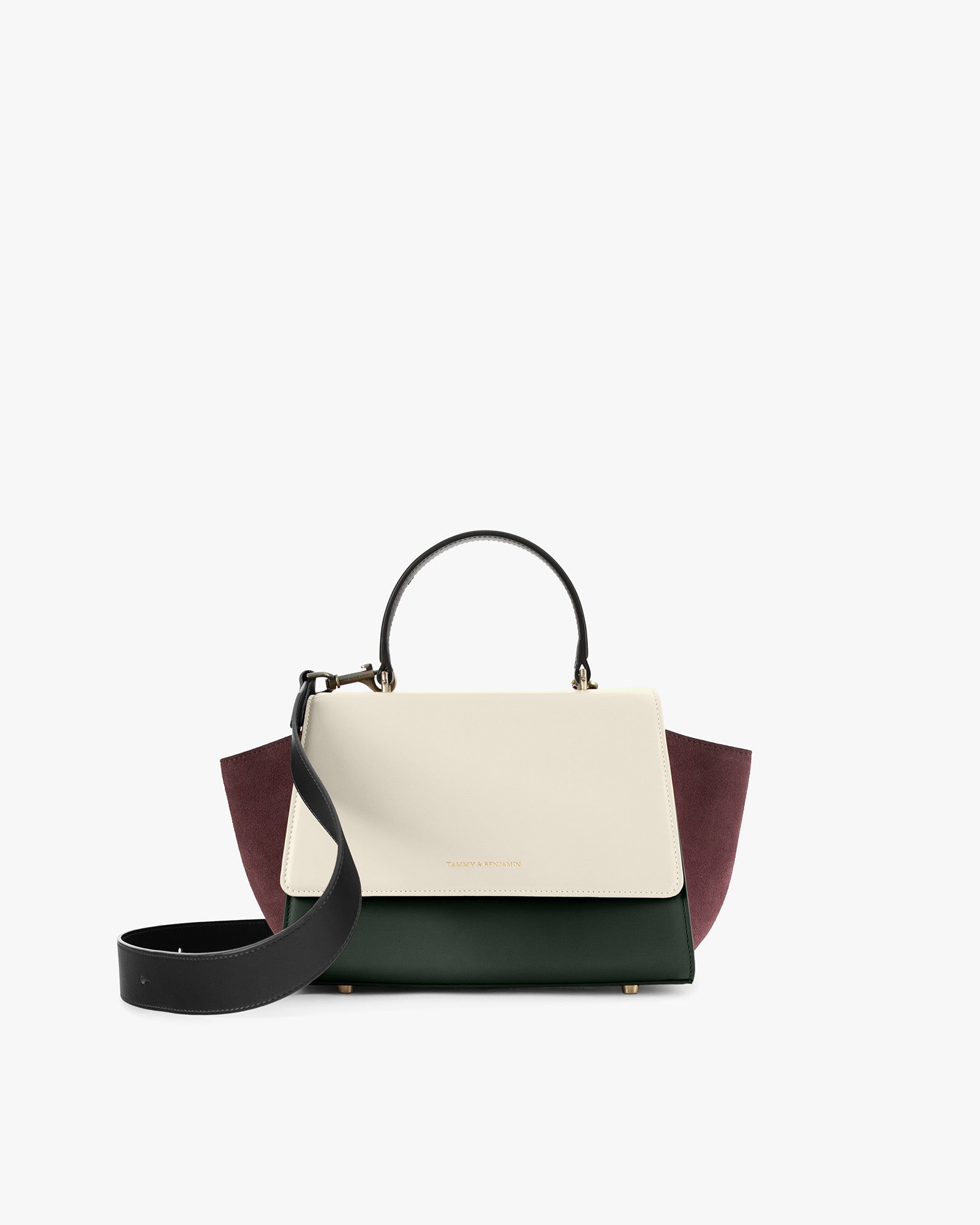 Sac ALEXIA Colourblock Canopé de face, anse courte et bandoulière noire amovible détachée