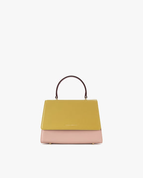 Sac ALEXIA Colourblock Vesper de face, poignée gainée, posé sur fond blanc