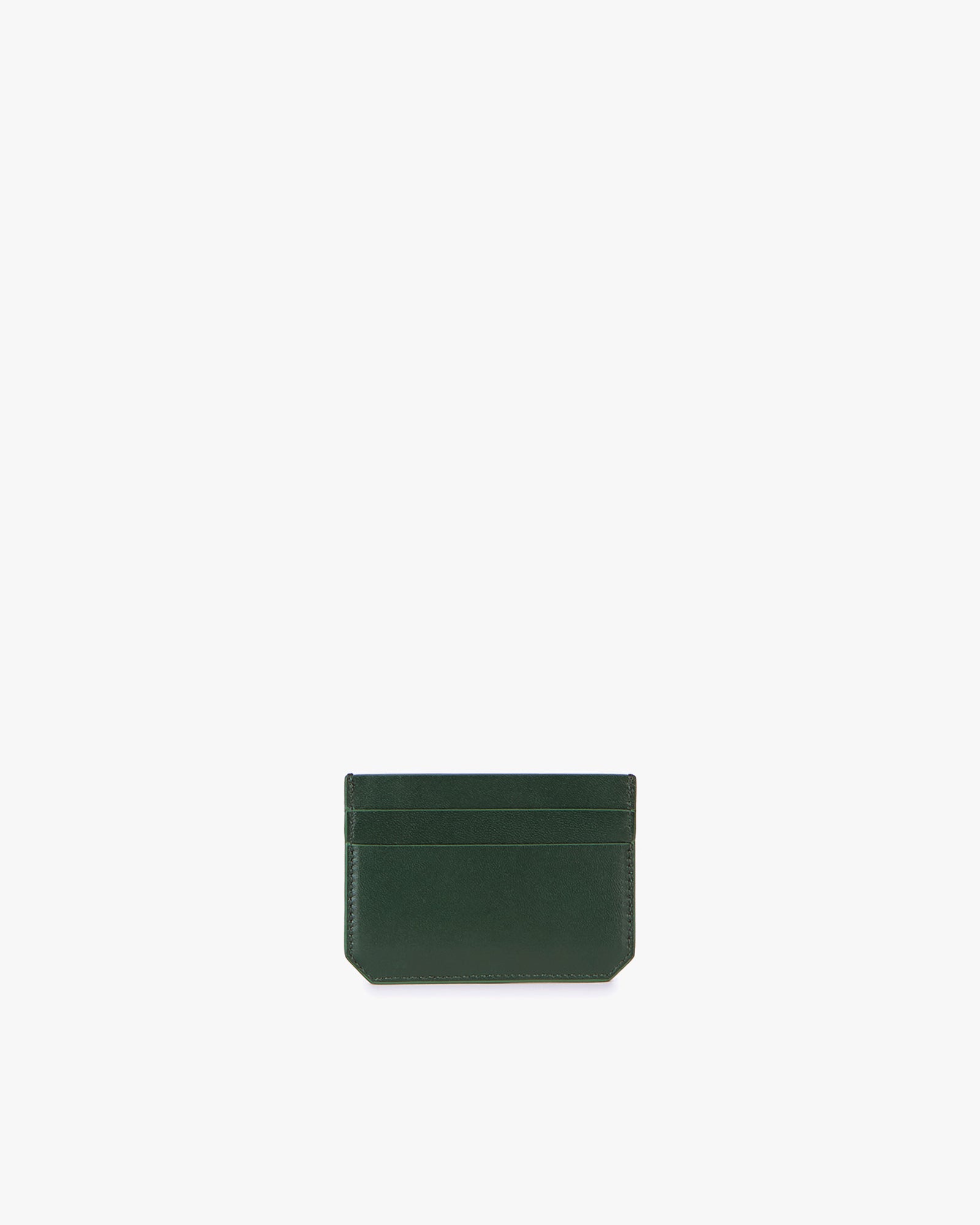 Porte-cartes CARDY vert émeraude en cuir, vue de face avec compartiments visibles