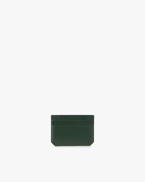 Porte-cartes CARDY vert émeraude en cuir, vue de face avec compartiments visibles