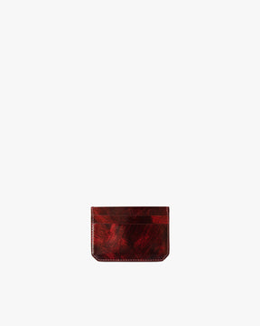 Porte-cartes CARDY en cuir marbre, vue de face, cinq compartiments à cartes visibles