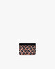 Porte-cartes CARDY brun et noir, vue de face, motif monogramme en toile enduite Marble Arch