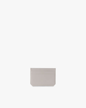 Porte-cartes CARDY taupe en cuir, vue de face, posé, cinq compartiments visibles