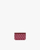 Porte-cartes CARDY Bordeaux, vue de face, toile enduite motif monogramme et bande en cuir nappa