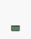 Porte-cartes CARDY vert monogram, vue de face, toile enduite et cuir nappa