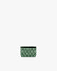 Porte-cartes CARDY vert monogram, vue de face, toile enduite et cuir nappa