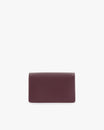ELEANOR bag in Aubergine, front view, closed flap, strap not visible
