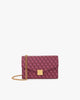 Sac ELEANOR Bordeaux de face, motif architectural, fermoir doré Marble Arch, chaîne amovible