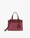 Sac MADISON Bordeaux de face, toile Marble Arch et cuir, anses courtes et bandoulière amovible
