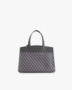 Sac MADISON gris, vue de dos avec anses courtes et motif Marble Arch en toile enduite