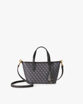 SHOPPER NANO in grey, front view with short handles and detachable shoulder strap unclipped