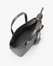 SHOPPER NANO bag in grey, open interior view showing zip pocket and flat pocket