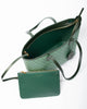 Tote Monogram vert ouvert, vue de l'intérieur avec pochette amovible zippée assortie|upsale-option--zippee-sur-toute-la-longueur-vert