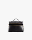 Sac VAYA noir vue de face, fermeture zippée ouverte montrant l'intérieur, anse courte