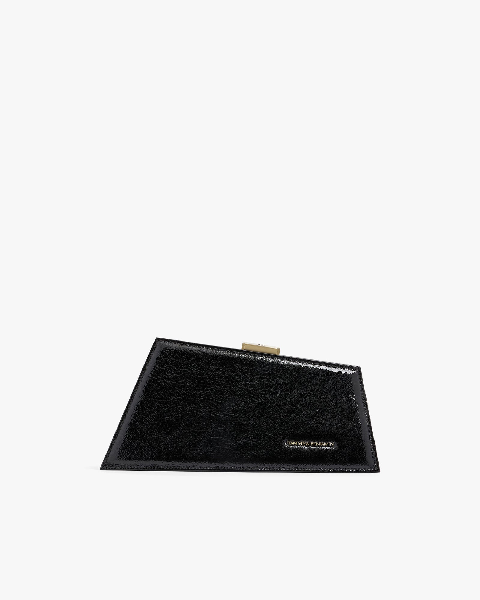 Sac JAY noir naplak, vue de face, fermoir doré et porte-cartes visibles