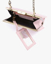 JEANNE bag in Imprimé Mains print, open view showing zipped pocket and detachable card holder