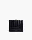 Sac JUDE noir matelassé, vue de face, fermoir doré et surpiqûres géométriques