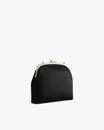 Sac EMMA Noir de trois-quarts, fermoir cadre doré, sans bandoulière