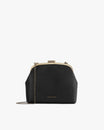 Sac EMMA noir de face, fermoir doré, chaîne bandoulière détachable